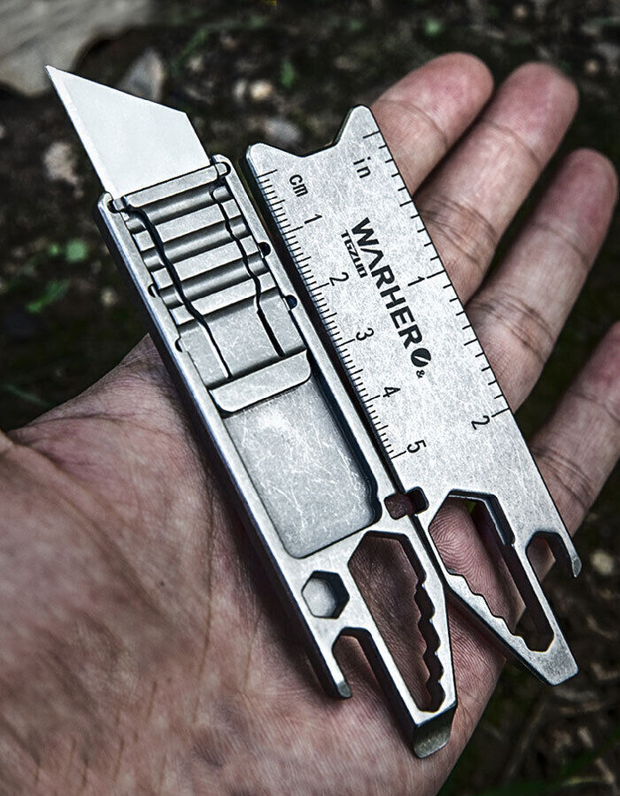 Titanium Pocket Utility Knife Opener Crowbar Wrench Outdoor EDC Keychain Tool