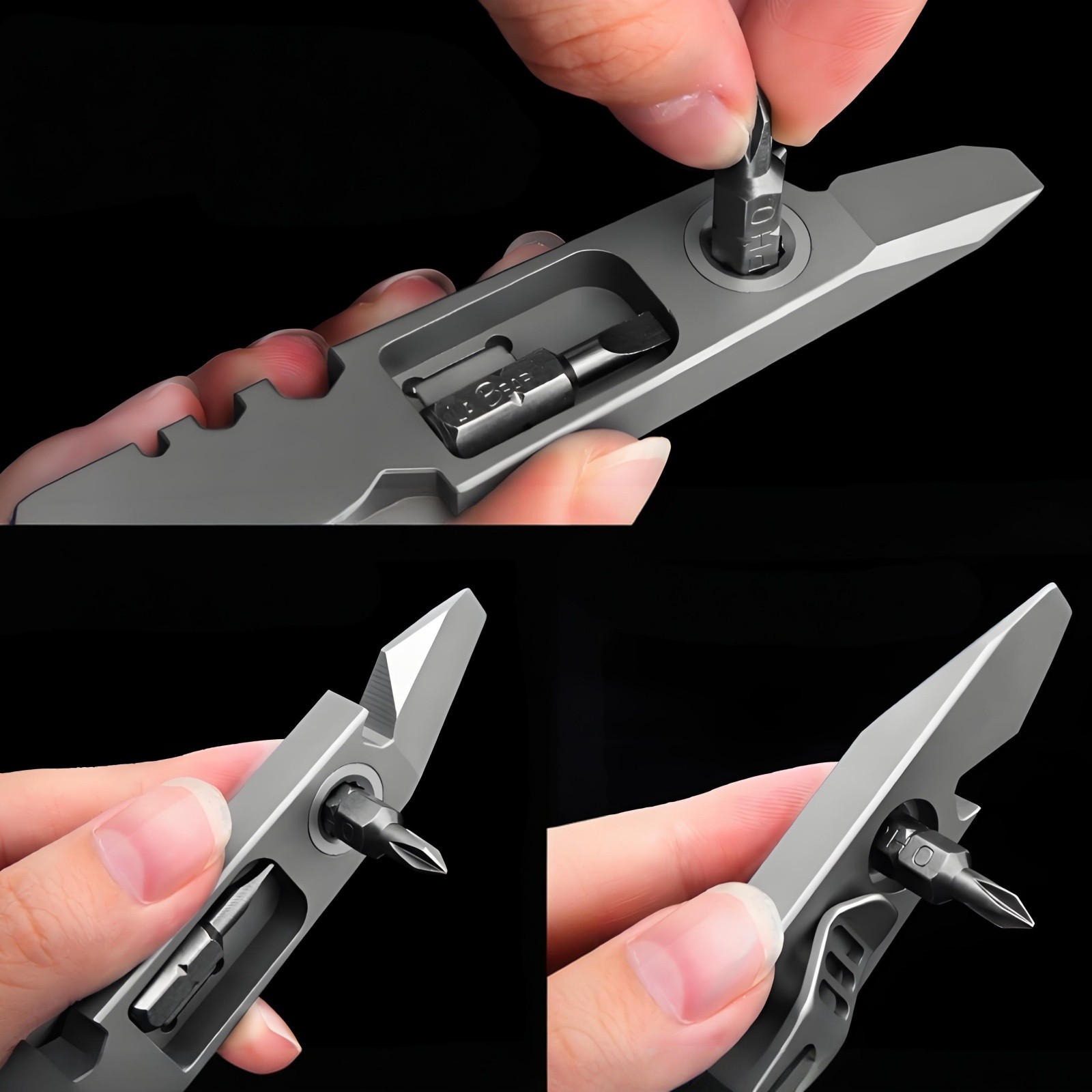 Titanium Alloy Multi-Tool EDC Pry Bar Ratchet Screwdriver Bottle Opener Portable