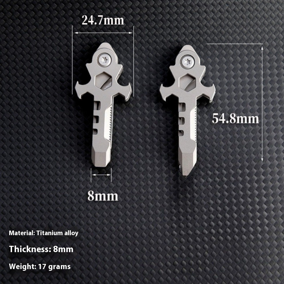 Titanium alloy EDC 7in1 Mechanical Cross Multi-functional Survival Tools