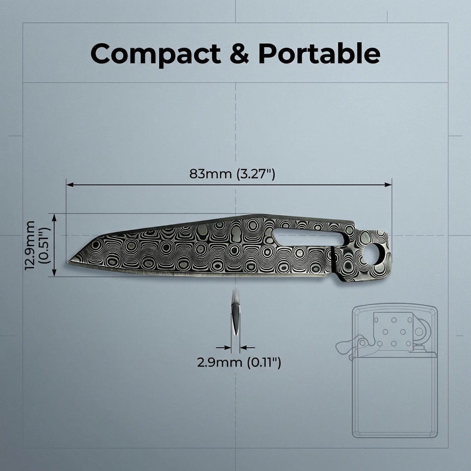 [USA STOCK] VG10 Damascus Replacement Blade for Leatherman Signal 60+ HRC EDC