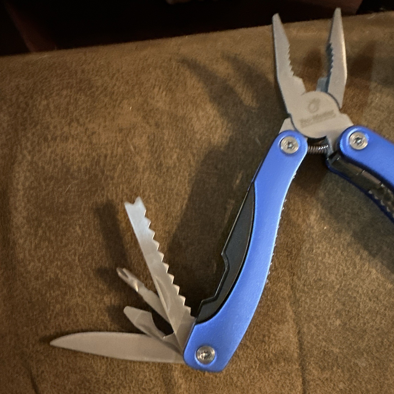Pro-Master Blue Multi-Tool with Pliers, Partially Serrated Blade & Sheath