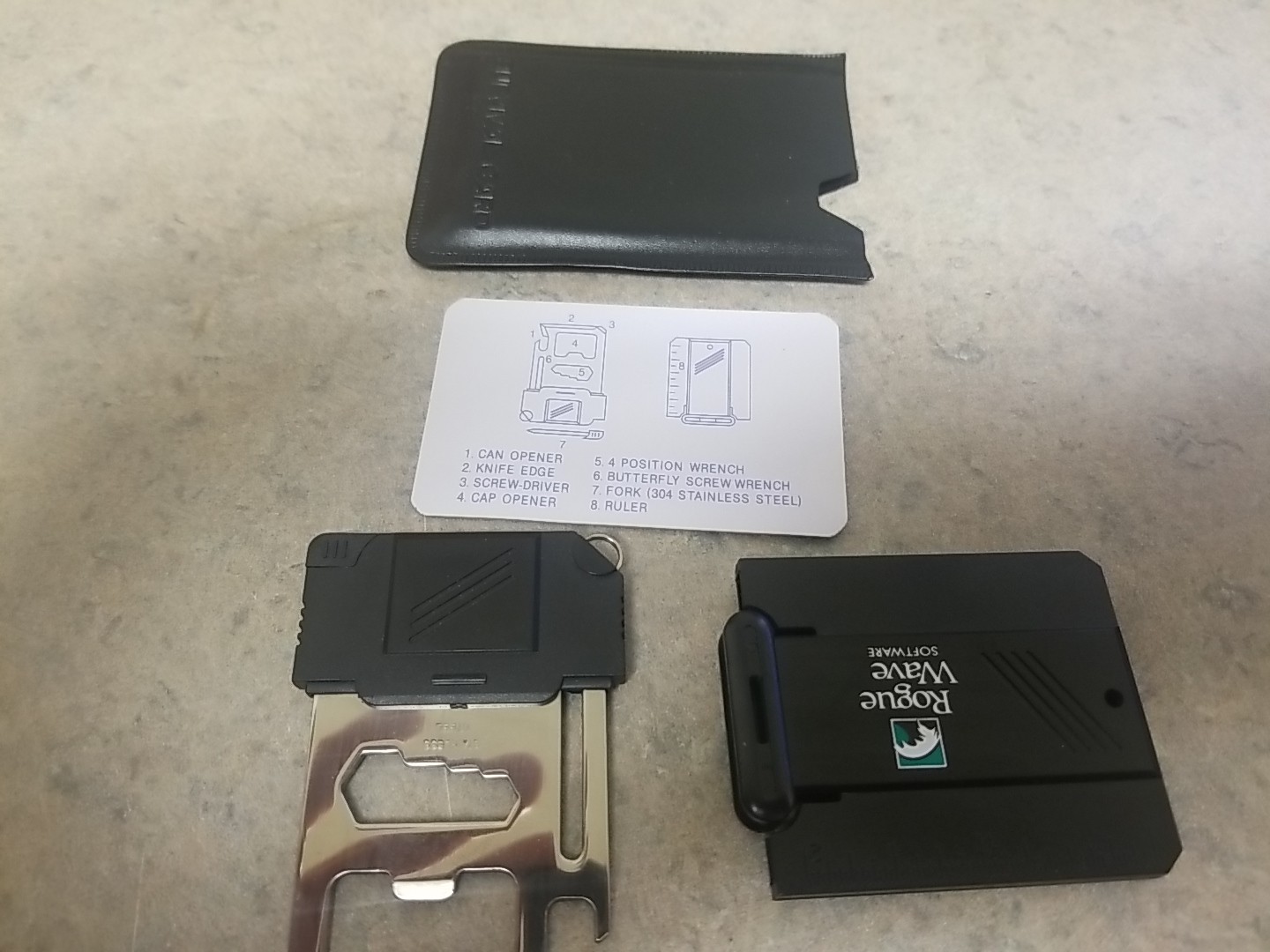 Survival Card. Can Opener/knife/screwdriver/ Wrench Etc Really Cool! Never Used