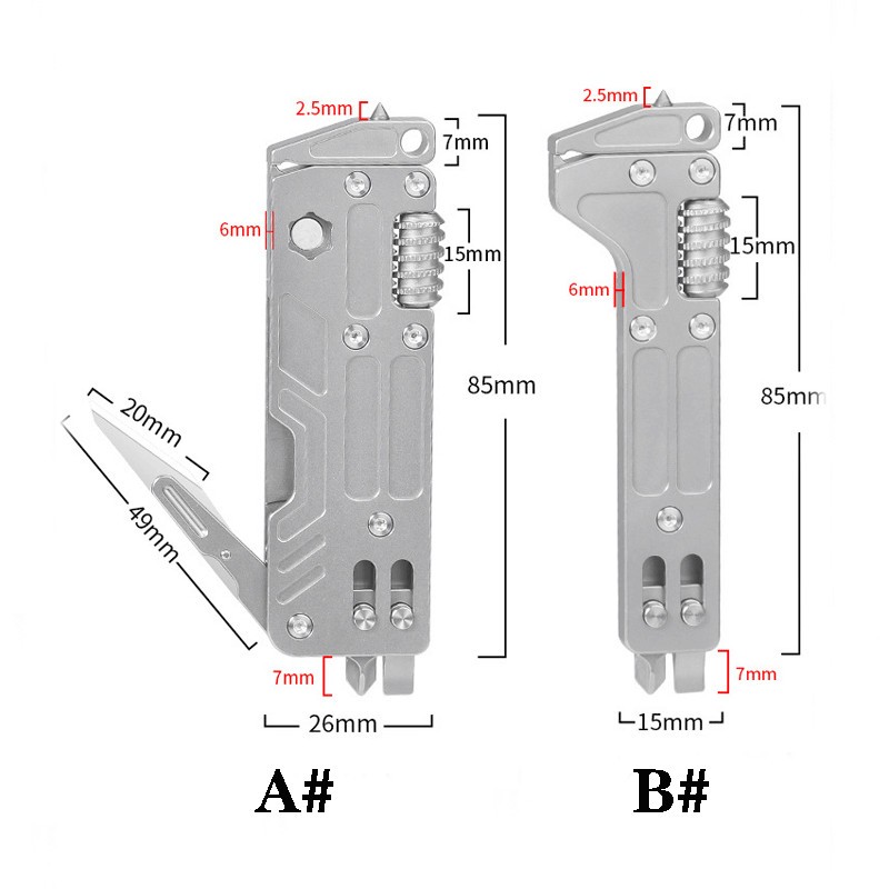 EDC Titanium Alloy Multi Tools Adjustable Wrench Pocket Outdoor Camping Keychain