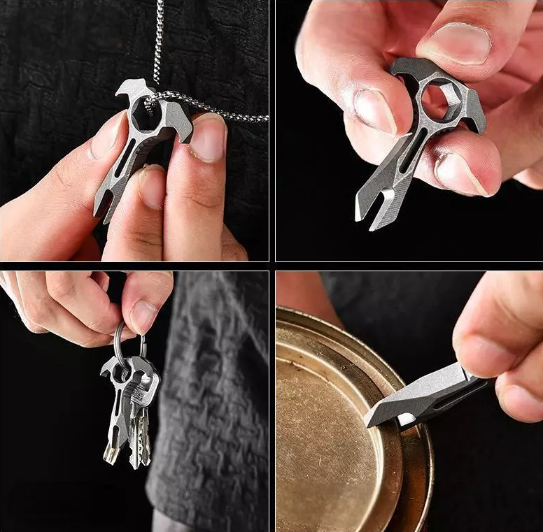 Titanium Alloy Pry Bar Crowbar Wrench Can Opener EDC Outdoor Portable Multi Tool
