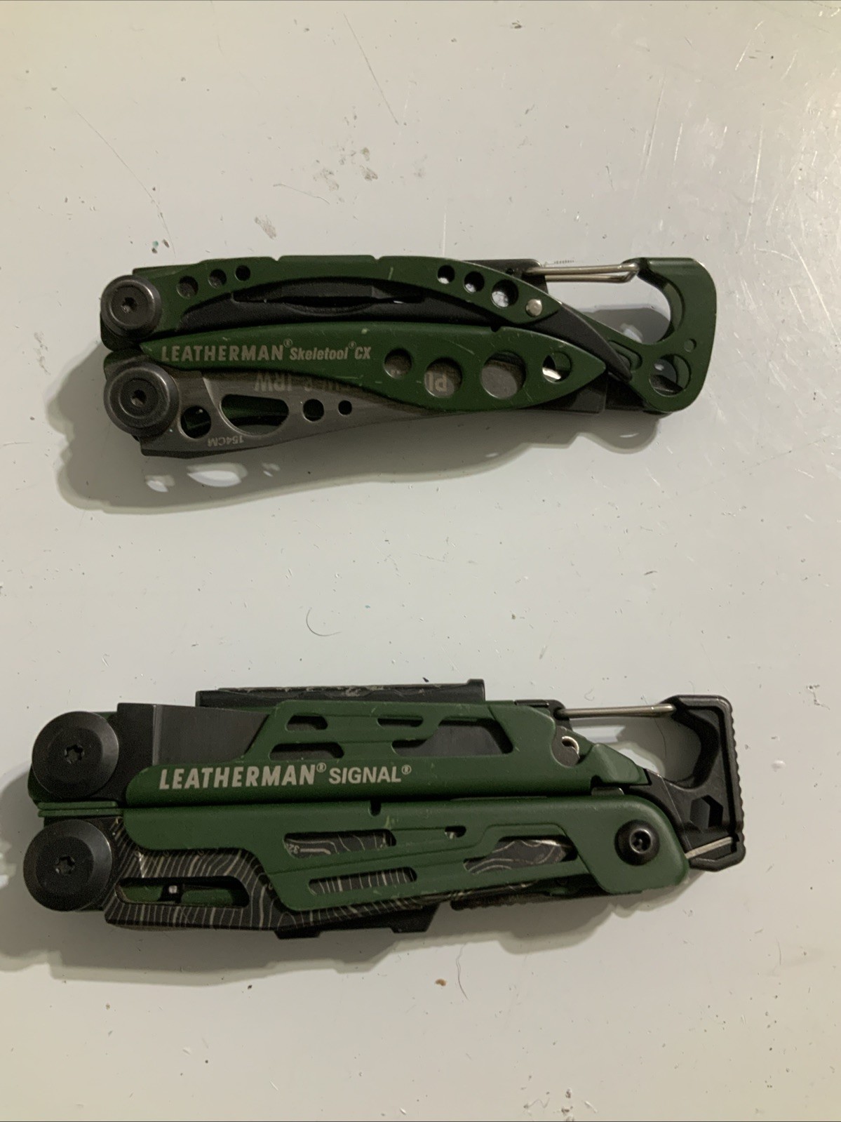 Leatherman SIGNAL & Skeletool CX TOPO Multi-Tool Green Good Condition