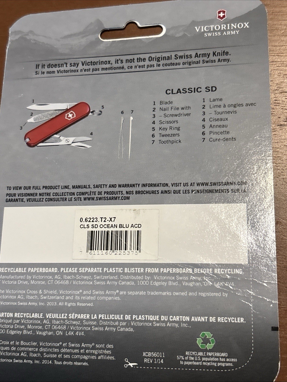 Victorinox Classic SD Ocean Blue 7-Function Multi-Tool Stainless Steel Blade