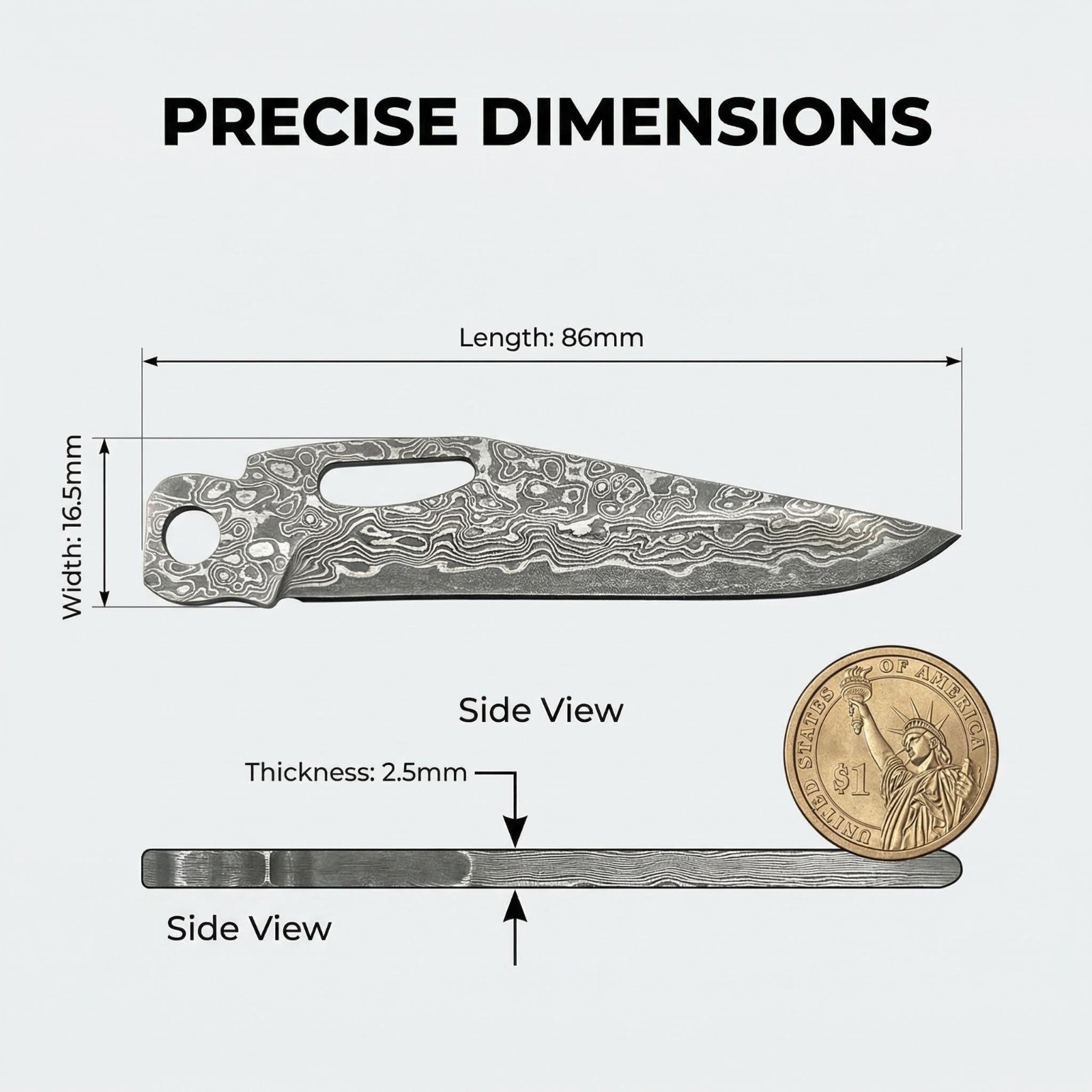 [USA Stock] – VG10 Damascus Main Blade for Leatherman Surge, EDC Upgrade