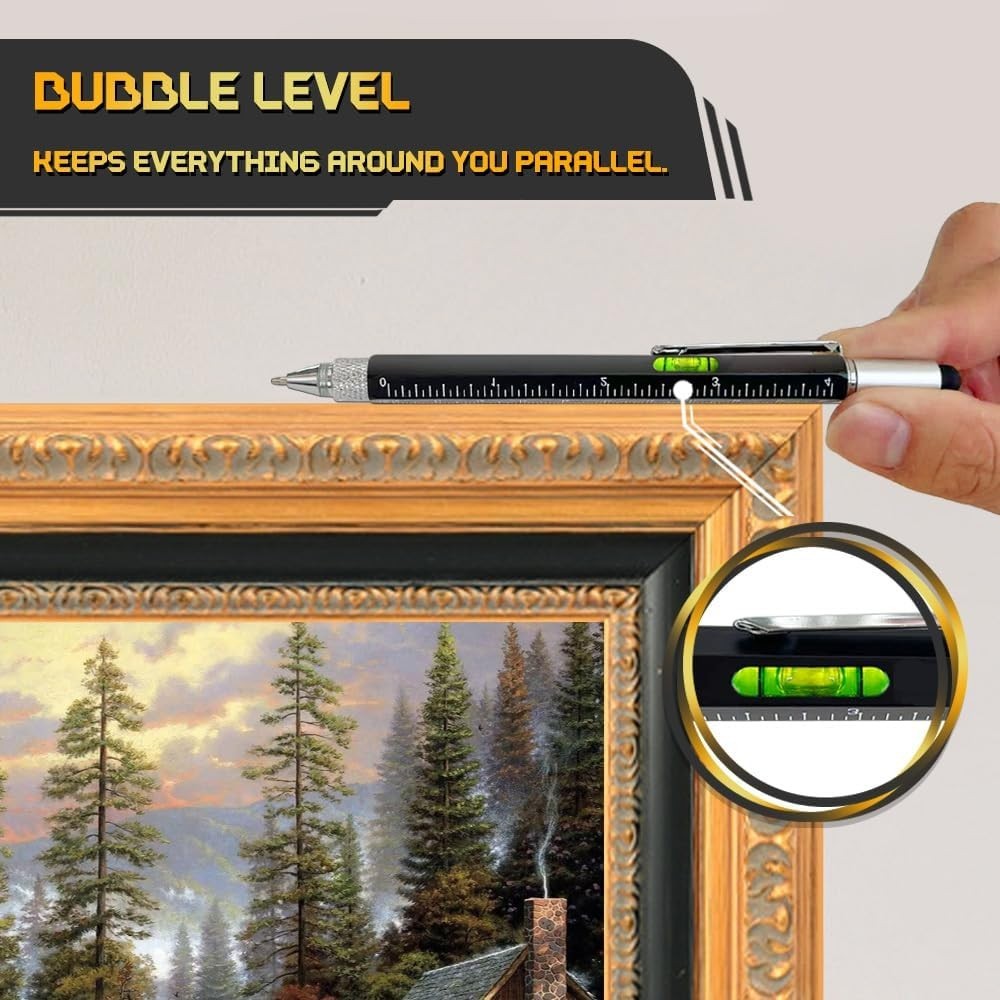 9 in 1 Multifunction Ballpoint Pen with Modern Handheld Tool Measure Technical