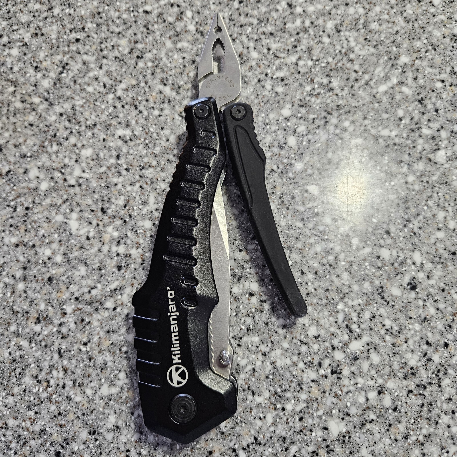 Kilimanjaro Magnus 9-in-1 XL Multi-Tool Folding with Snap Pouch. 10″ Blade Out!