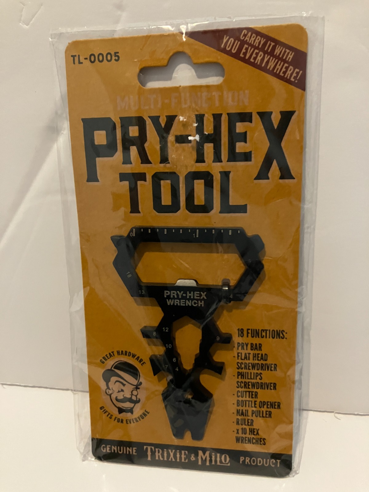 Trixie & Milo TOOL-PRYHX Pry-Hex Multi-Tool, 18-Function, Stainless Steel
