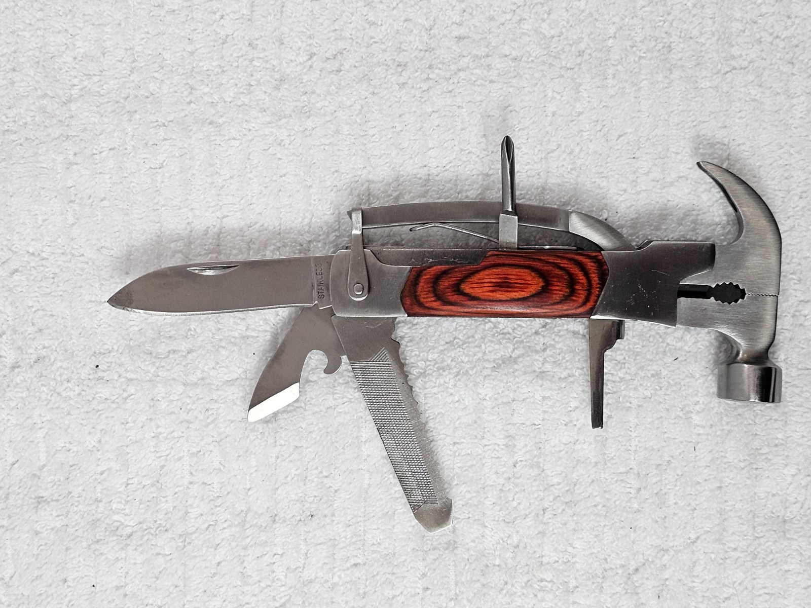 Sheffield 14-in-1 Multi Tool: Hammer Pliers Blade Knife Screwdrivers + More