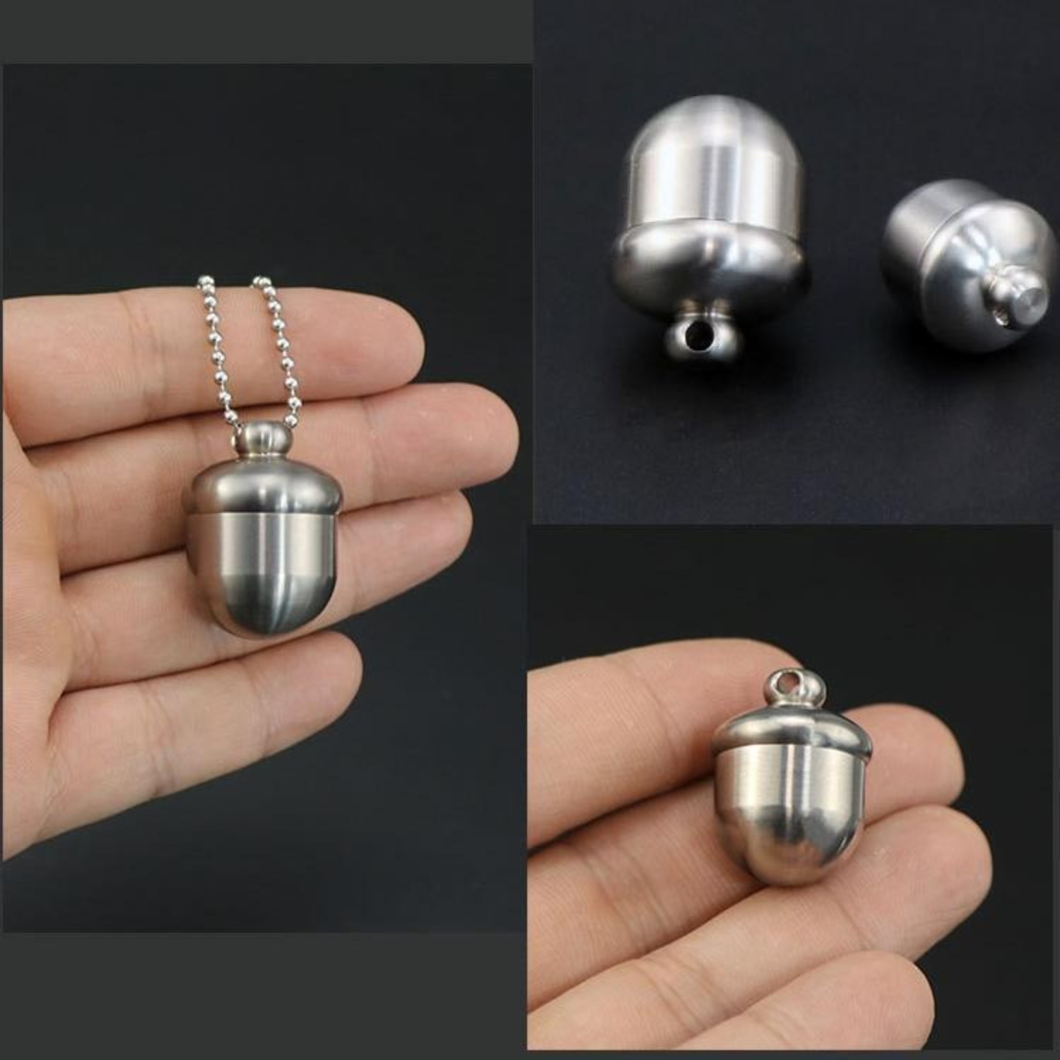 Pure Titanium Pill Holder Case Container Organizer Waterproof Portable Keychain