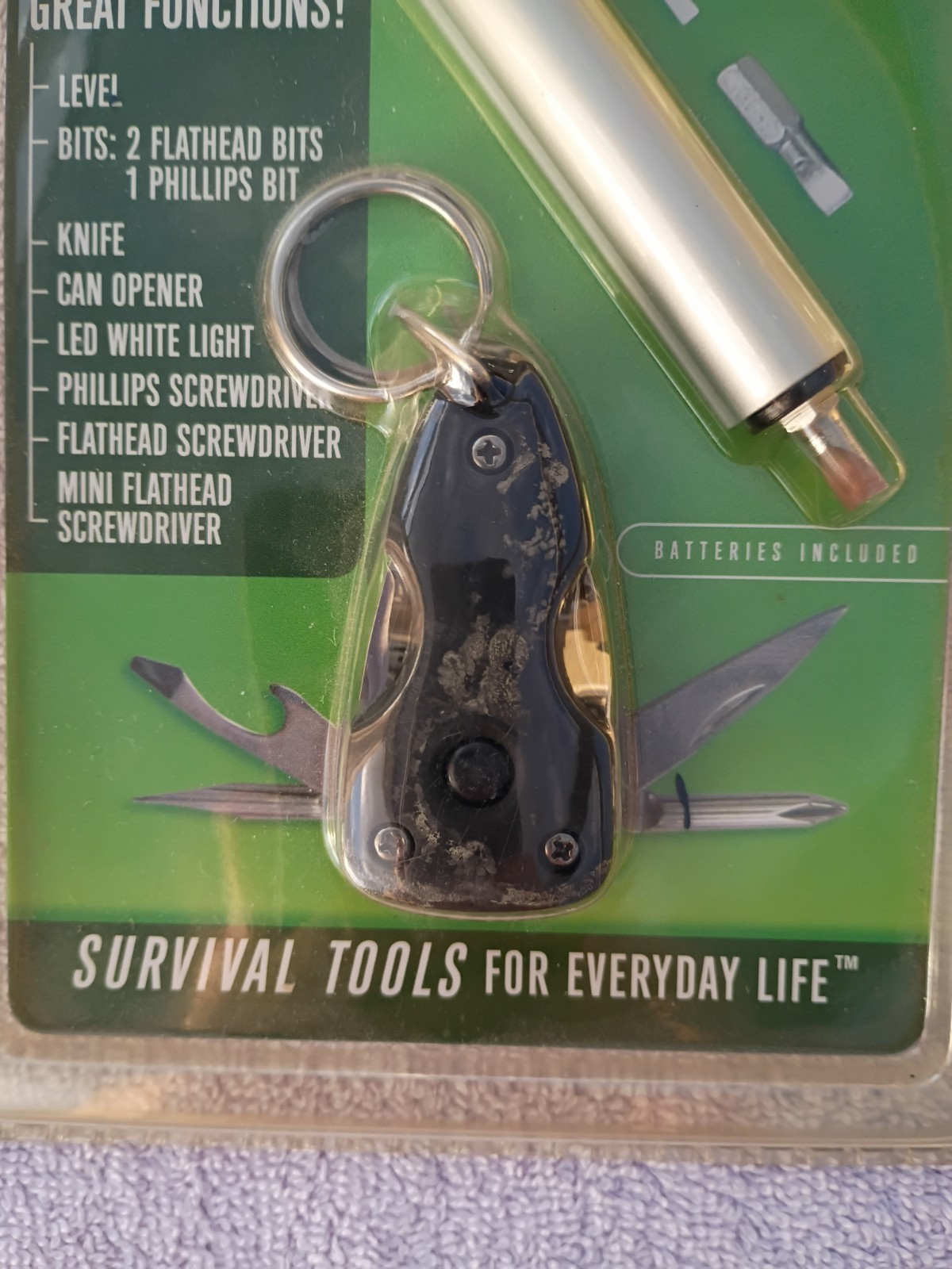Utility Key Ring And Level With Bit Set Survival Tools Combo Pack
