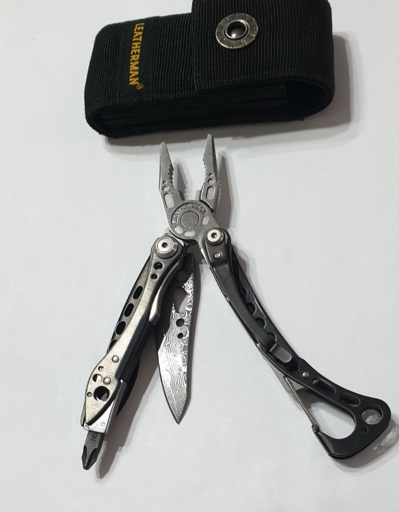 🔥🔥🔥 Leatherman Skeletool CX Damascus Custom Carbon Retired Collectable Rare
