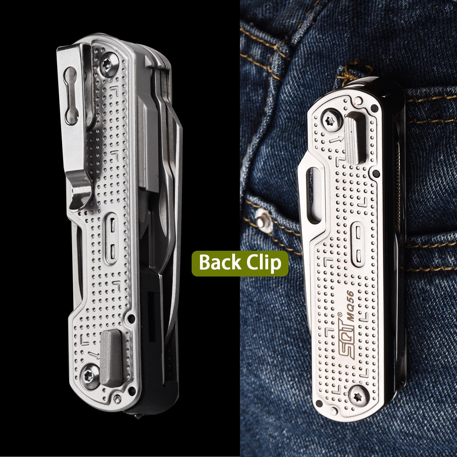 SQT2056 13-in-1 Multitool Knife with Glass Breaker, Survival Knife for Outdoo…