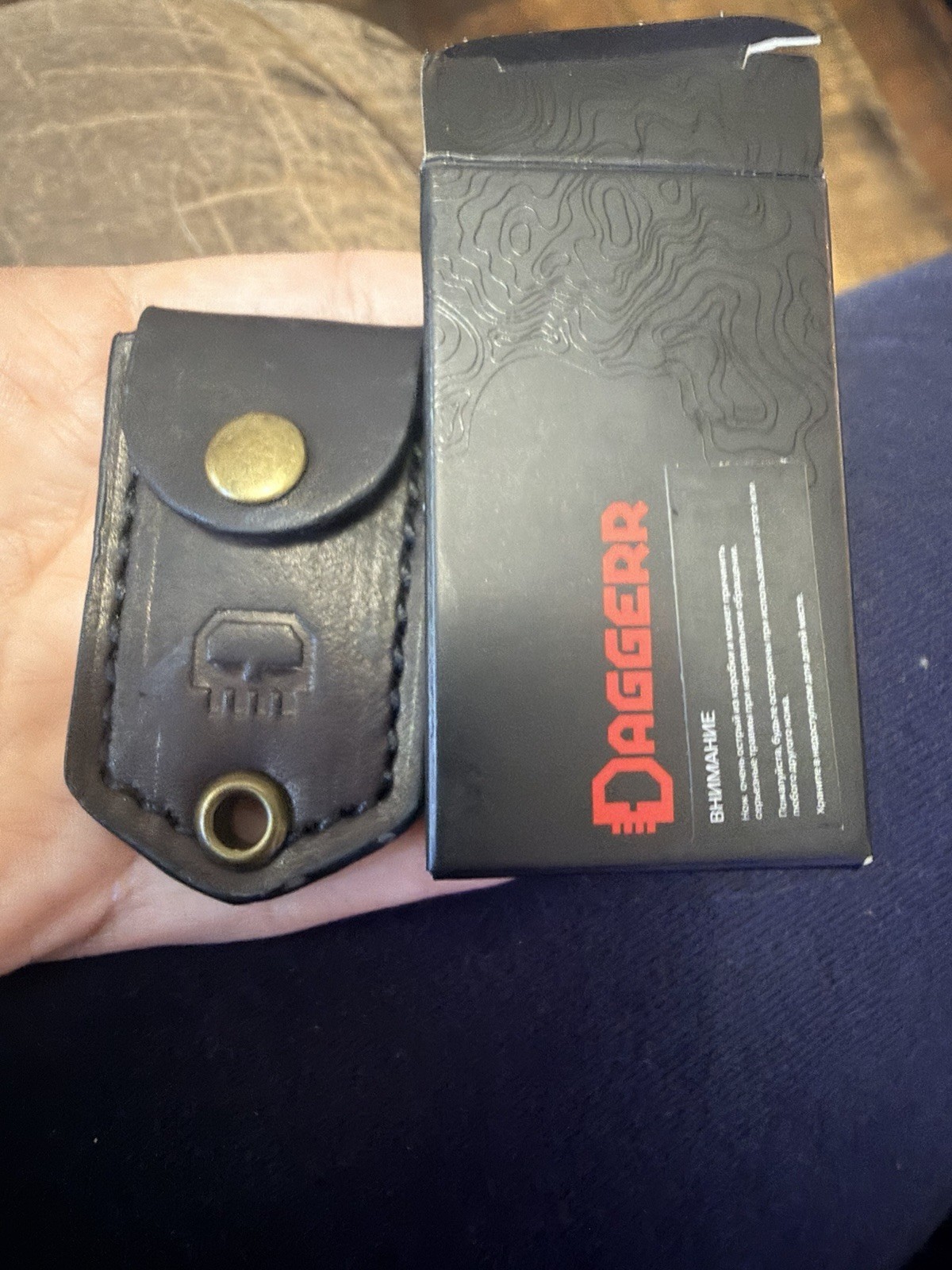 Daggerr Damascus EDC Razor Tool With Leather Sheath $129 MSRP!