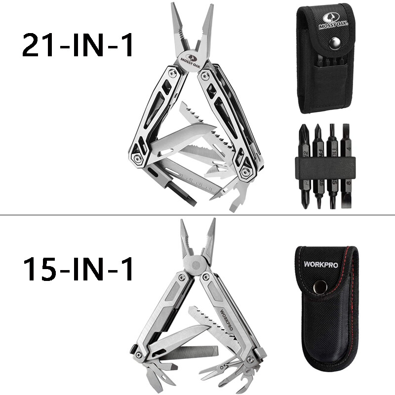 15 In 1/21-in-1 Multitool Stainless Steel Multi Tool Pocket Knife Plier Tool NEW