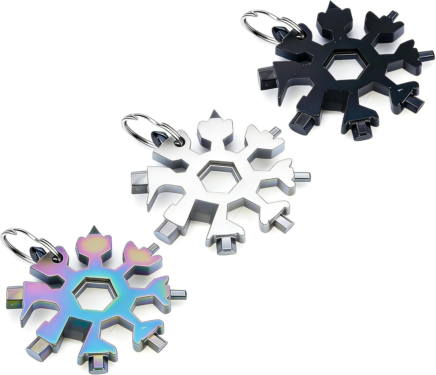 3Packs Snowflake Multi Tool, 18-In-1 Stainless Steel Snowflake Multitool for Bot