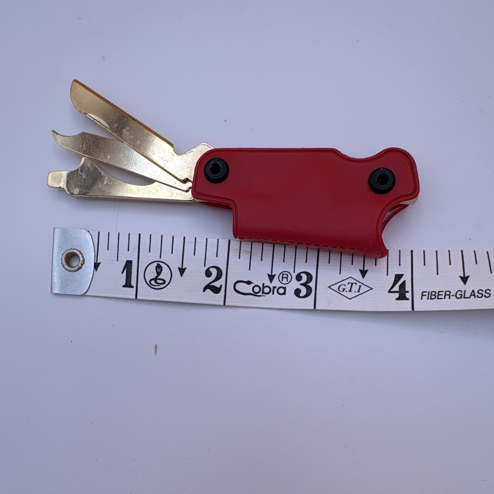 Bassett Red Multi-Tool File Bottle Opener Screwdriver 2in Metal Straight Edge