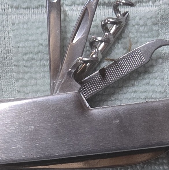Silver Stainless Steel Multi-Tool Knife, Scissors, Corkscrew, Bottle Opener