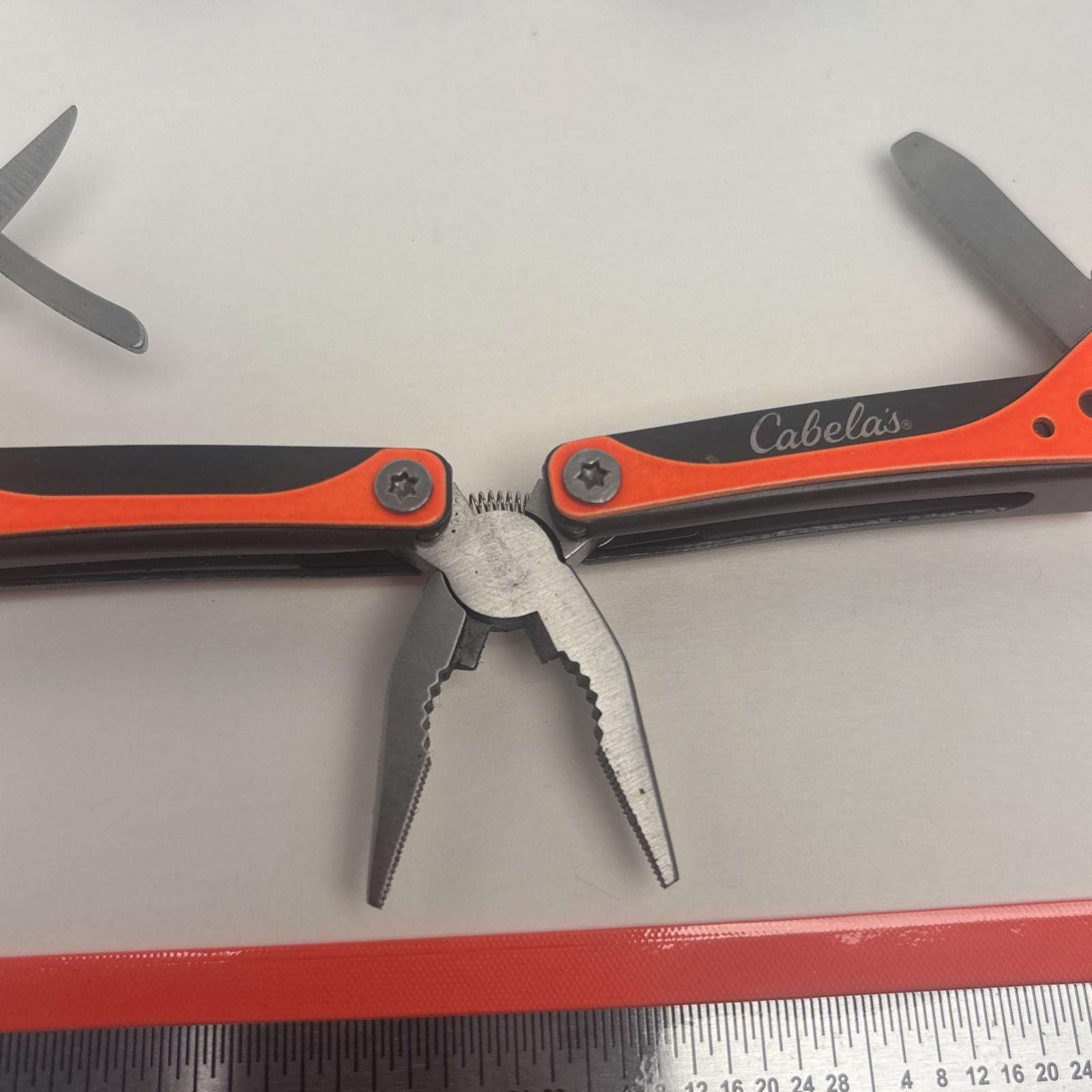 Cabela’s LOT of 4 Orange Teal Silver Pink Small Multi-Tool Camp Hike Hunt Fish