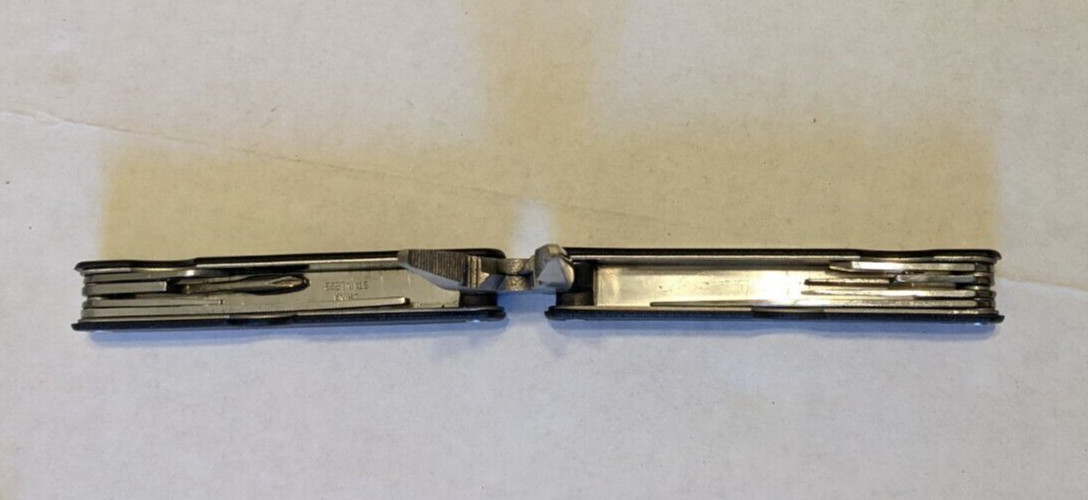VINTAGE SENTINEL 12 FUNCTION MULTI-TOOL / CAMPING SURVIVAL SET, BELT POUCH