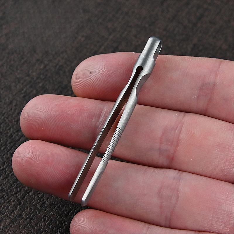 Mini Titanium Tweezer EDC Keychain Portable Tweezers Outdoor Camping Tool Gifts