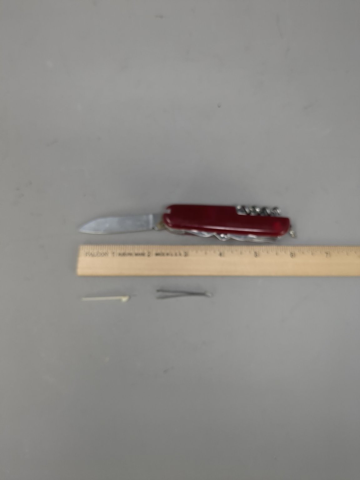 Multi-Tool Camping Knife Red Plastic Handle Stainless Steel EDC
