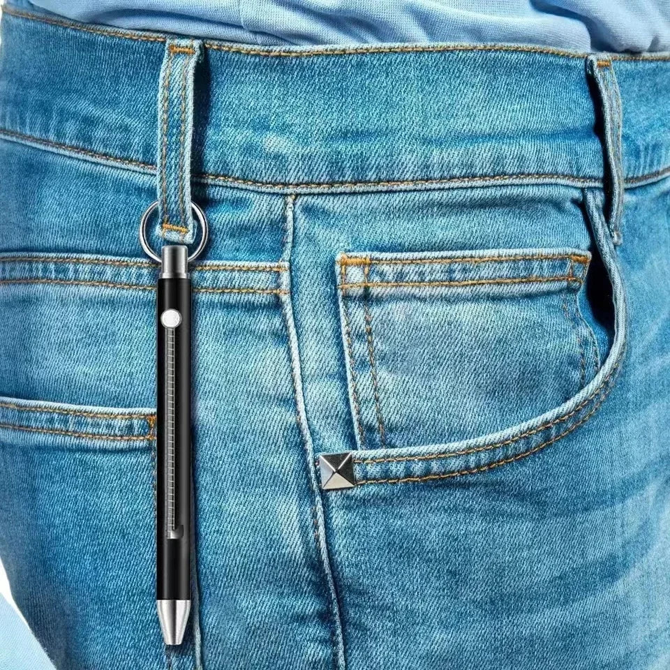 1PC Titanium Alloy EDC Retractable Multi-Tool Keychain – Includes Toothpick.