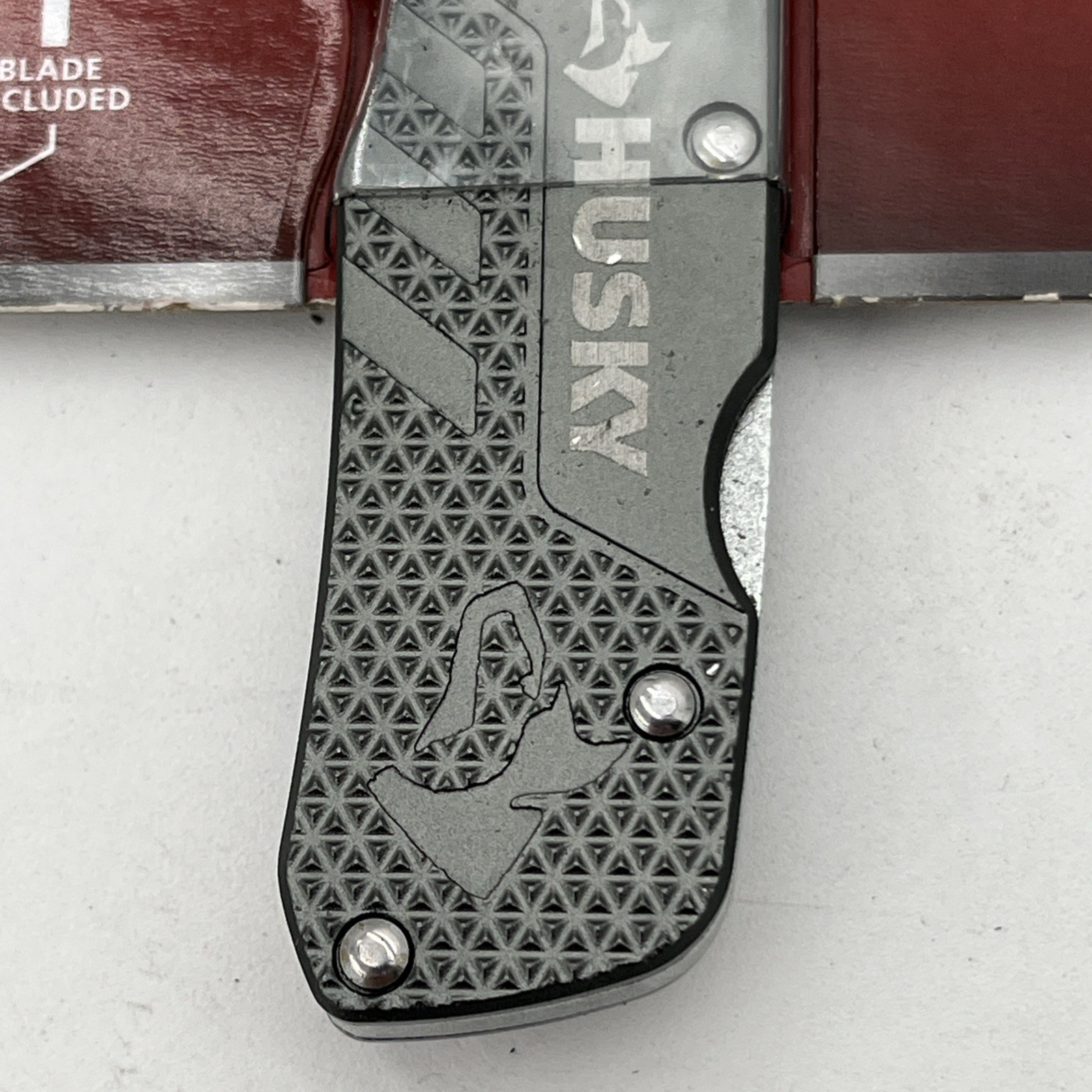 NEW!! Husky Compact Folding Lock-Back Utility Knife Aluminum Handle Pocket Clip