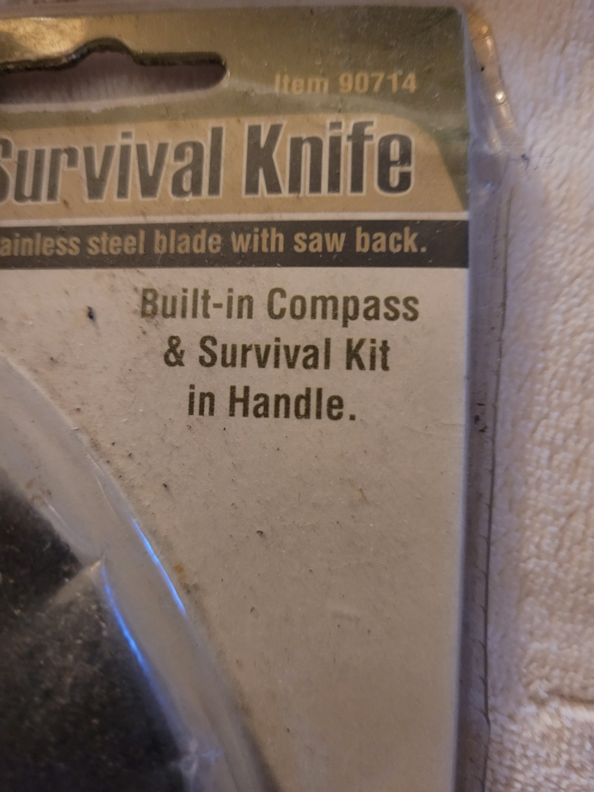 Vintage Harbor Freight Tools Hunting Survival Knife With Compass and SurvivalKit