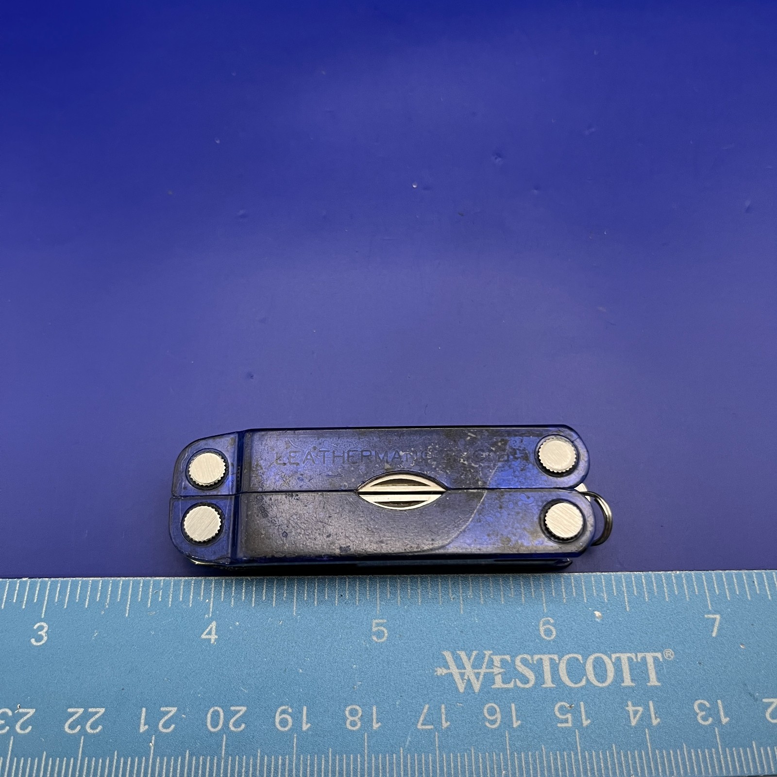Leatherman Micra Multi-Tool Knife, Scissors- Translucent Blue