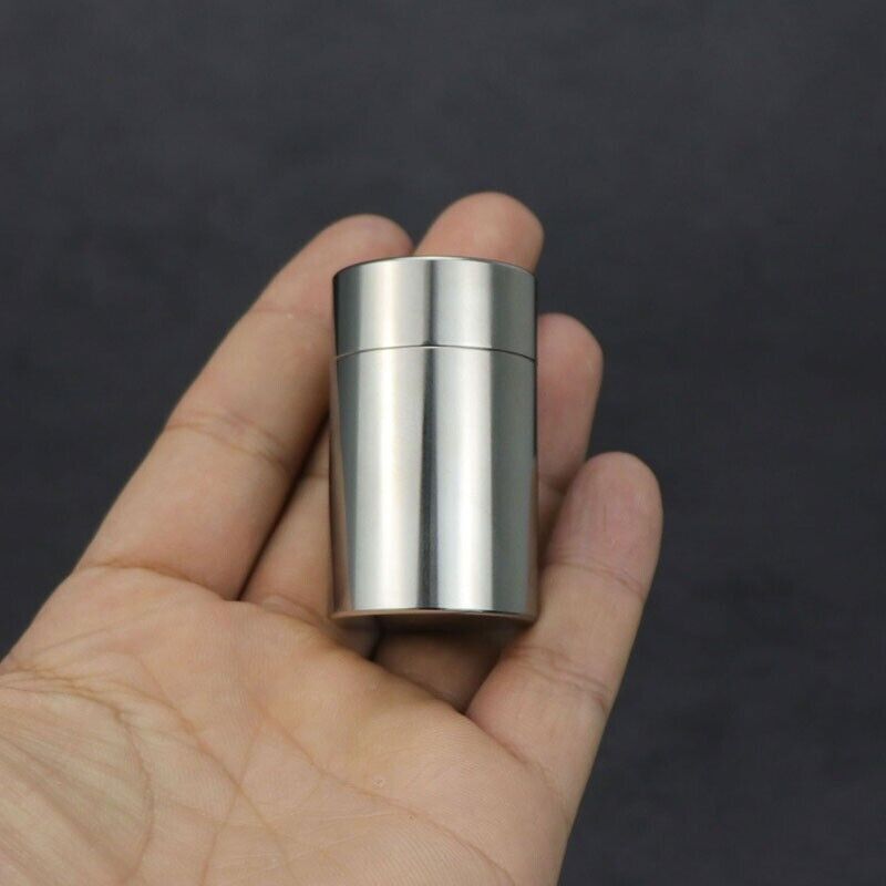 304 Stainless Steel Waterproof Pill Case Capsule Seal container Storage EDC Box