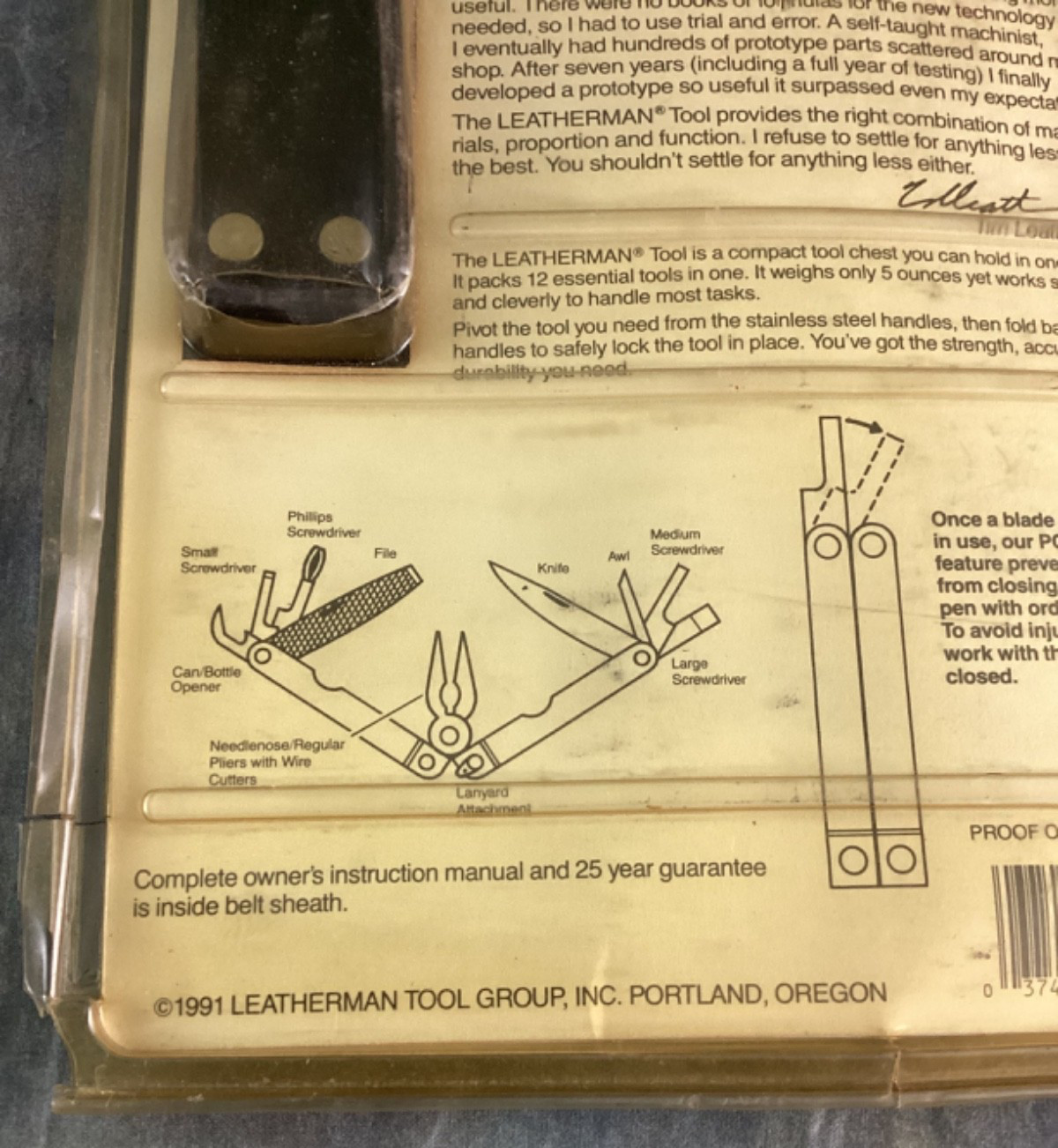Original 1991 Leatherman Pocket Survival Tool PST Multi-Tool USA