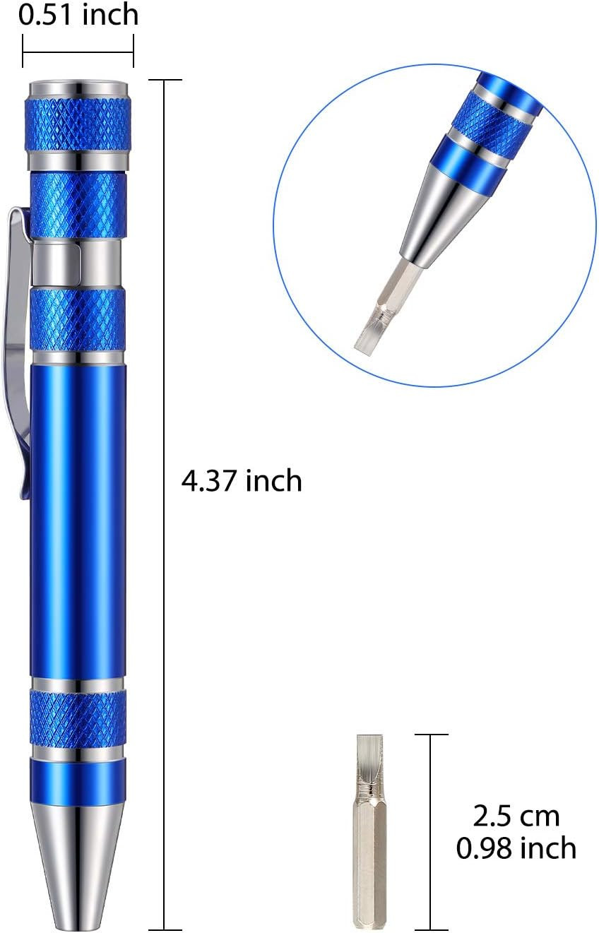 Pen Screwdriver Fathers Day Dad Gifts Multitool Handy Tool 8 in 1 Magnetic Pocke
