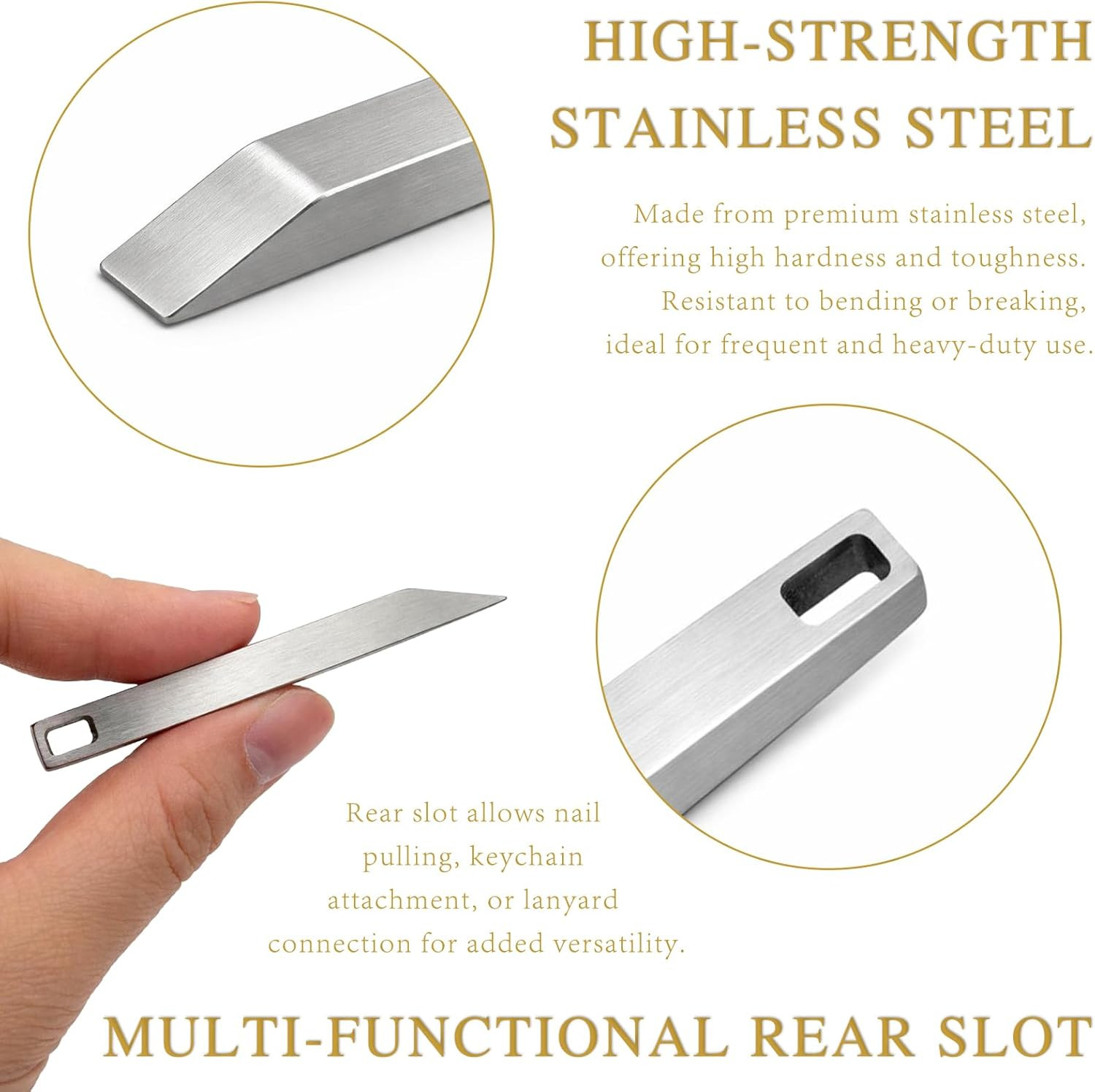 Heavy-Duty Stainless Steel Mini Pry Bar – Everyday Carry Keychain Multitool Pryb
