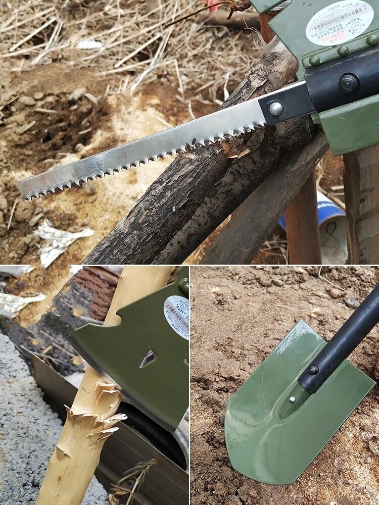 Emergency Bugout Survival Multi Tool Kit Army Shovel Military Axe Camping Saw