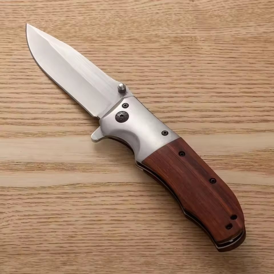 Portable Rosewood Handle Outdoor Camping Hiking Multi Functional EDC Pocket Gear