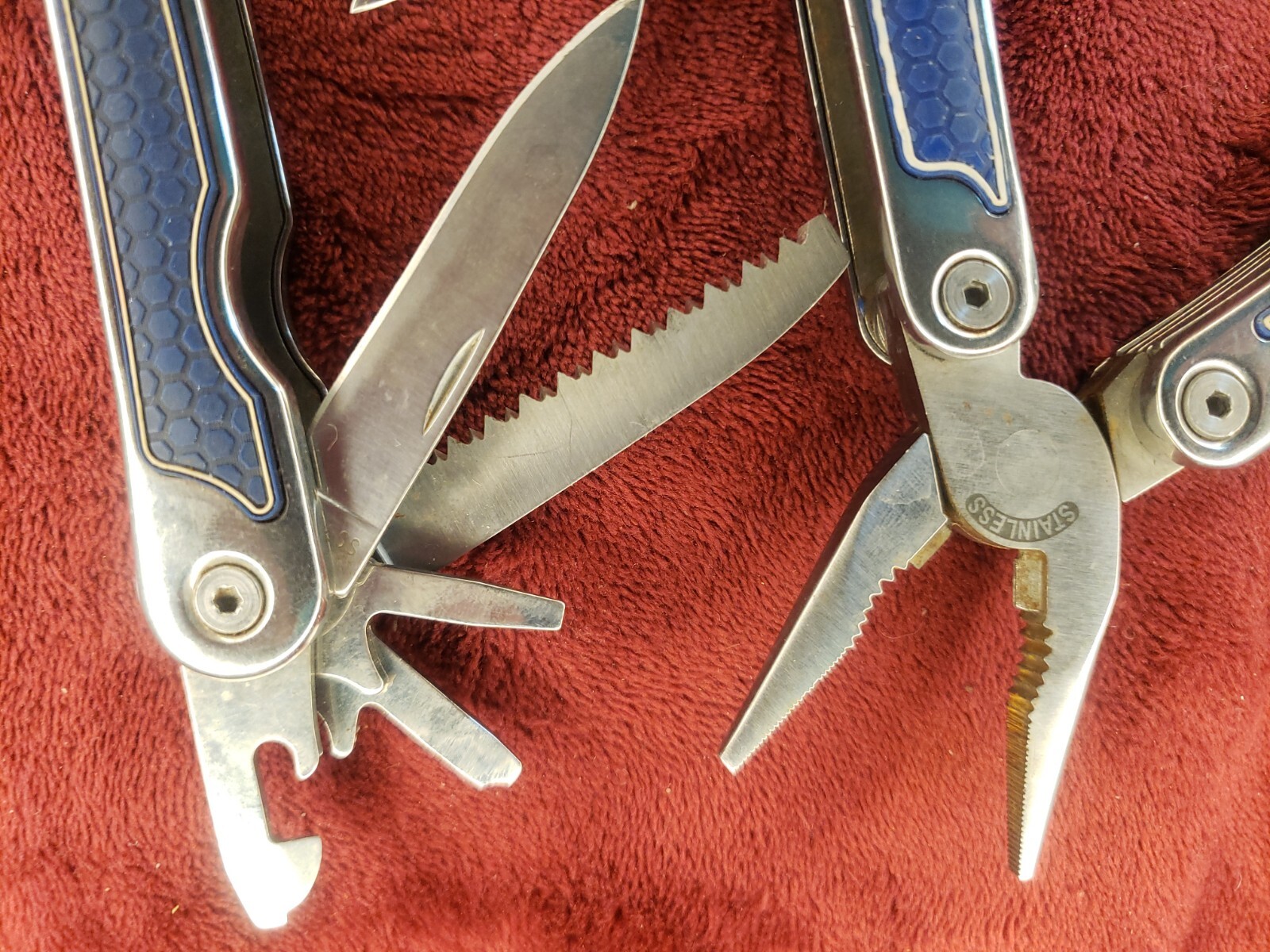 Lot of 2 Kobalt Blue Mini Multi Tool Knife