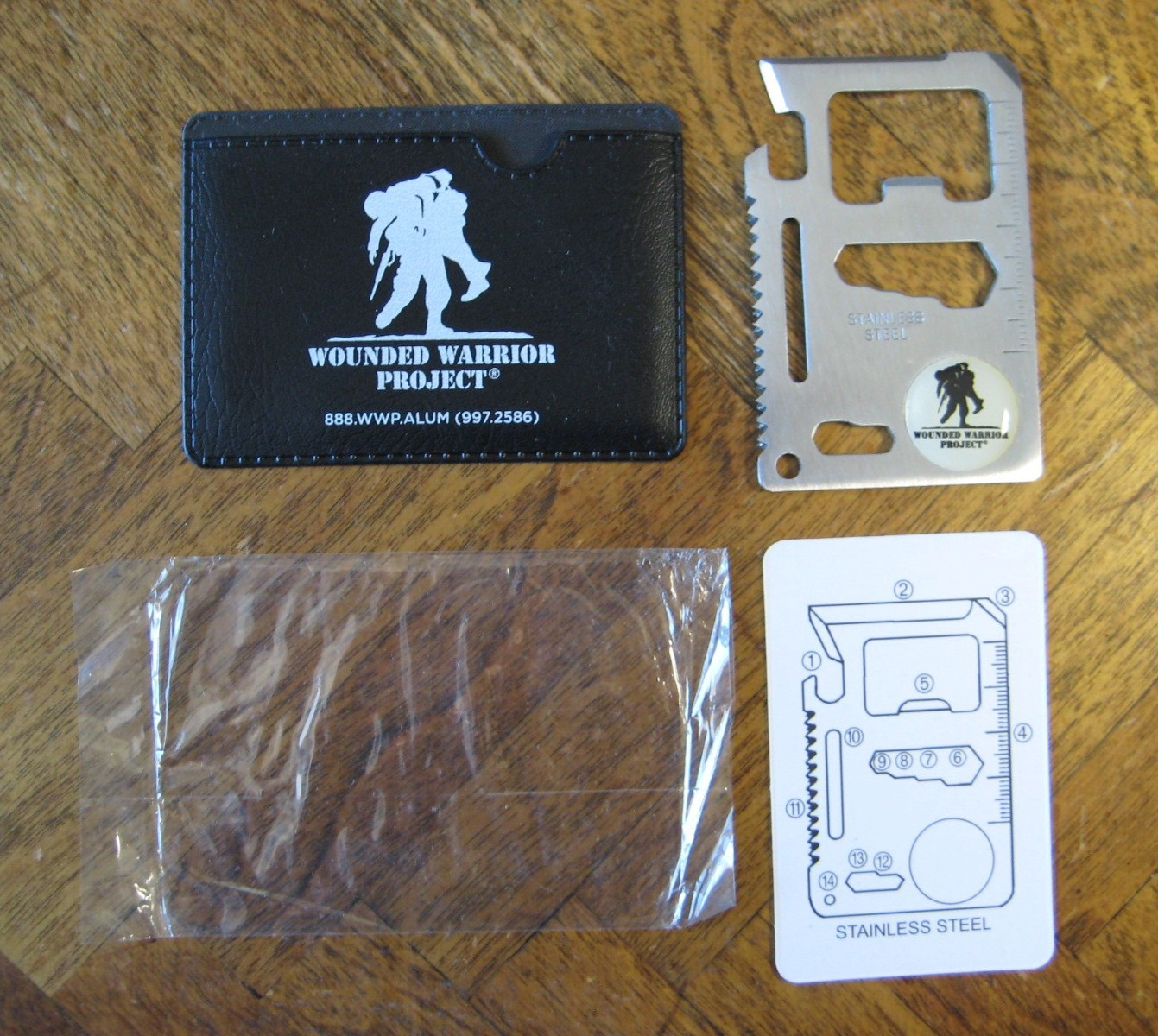 NIB WWP 14 in 1 MultiPurpose Pocket Survival Stainless Steel Knife Tool EDC Camp