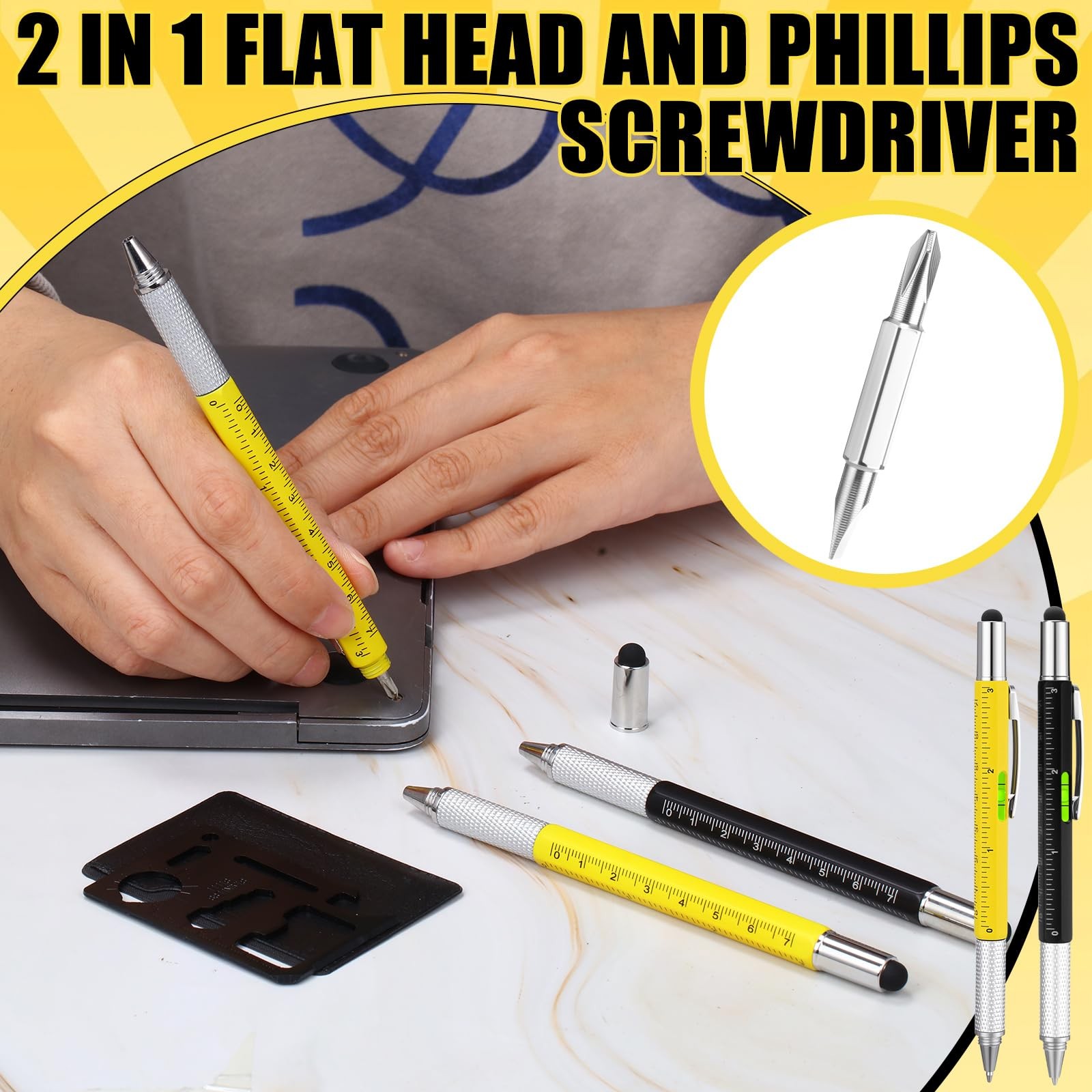 40 Pcs Multi-tool Men Gifts Bulk 6 in 1 Screwdriver Tool Pen with Multitool C…