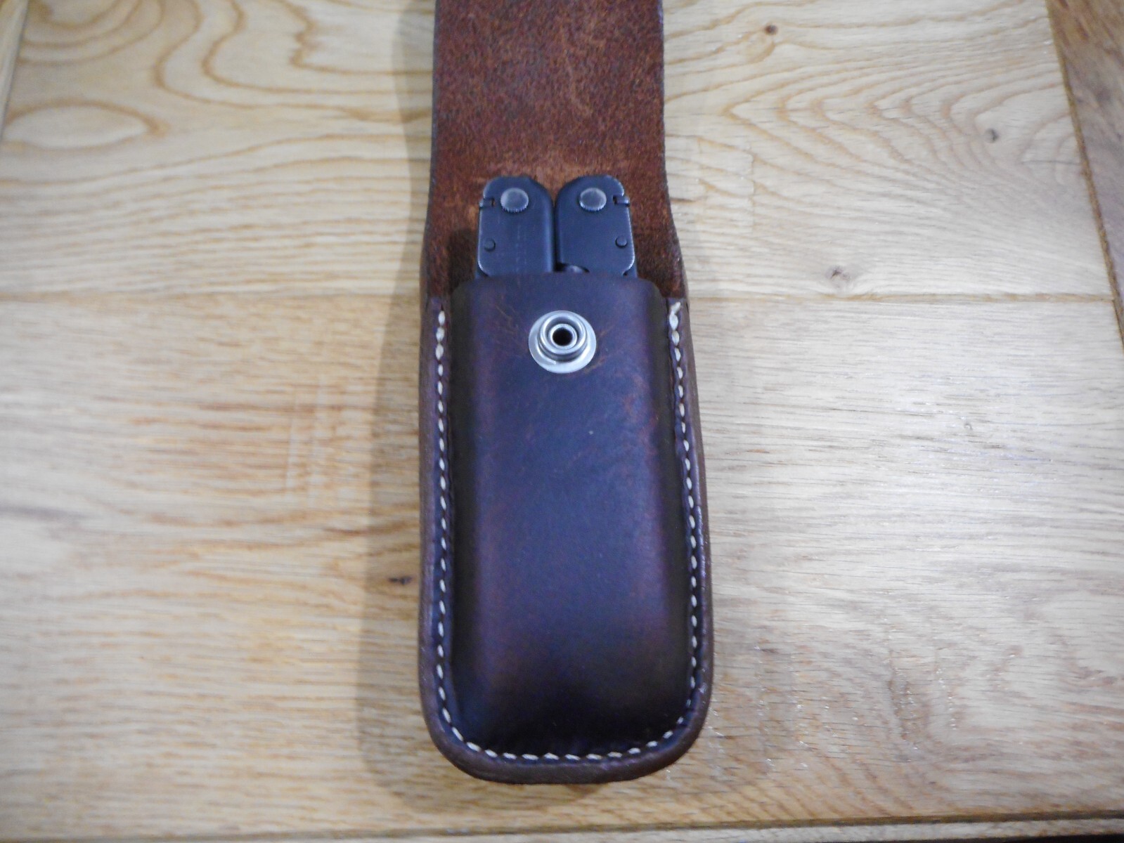 Leatherman Super tool 300 Crazy Horse leather sheath. Buffalo snap. Sheath only.