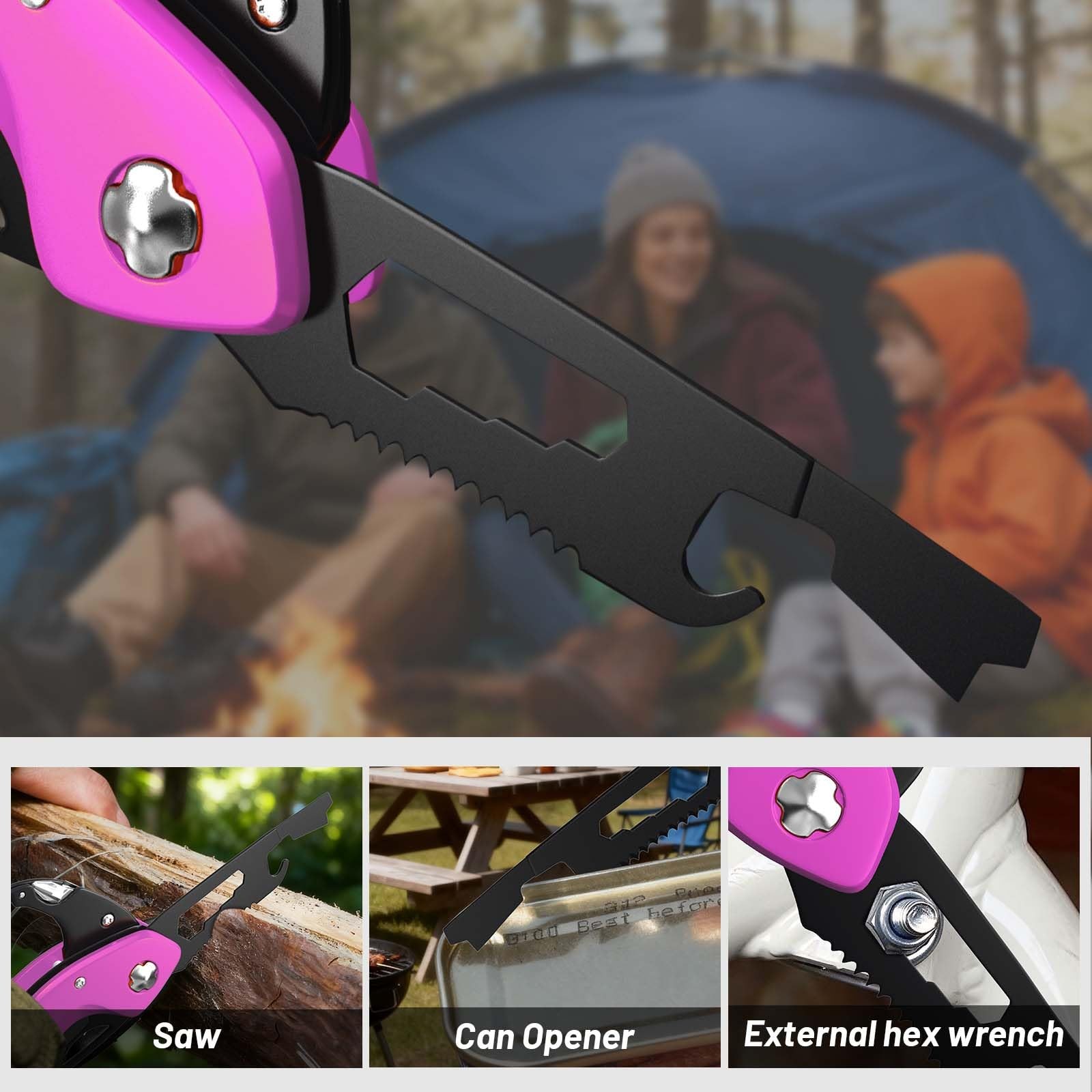 9 in 1 Multitool Carabiner Pocket Knife for Women, EDC Carabiner with Bottle …