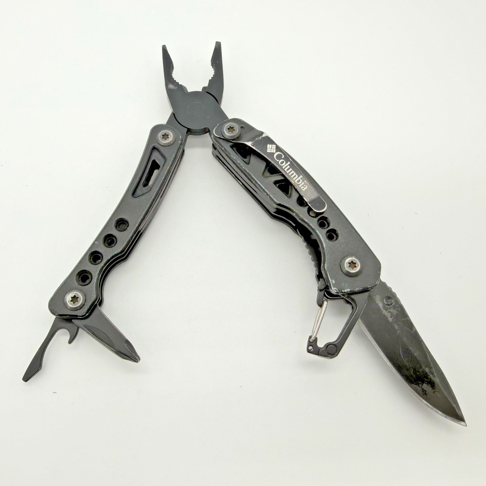 Columbia GSO0045 9-Function Multi-Tool Black EDC Utility Carabiner Clip Pliers