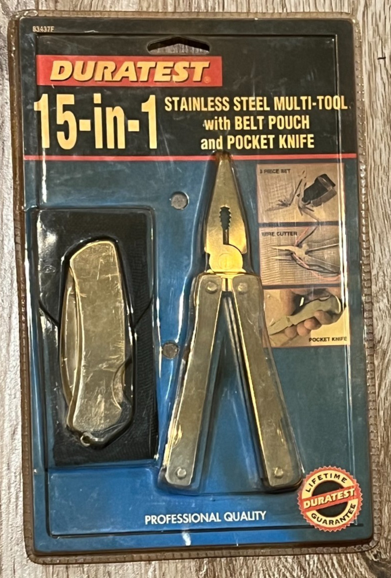 Duratest 15-in-1 Stainless Steel Multi-Tool with Pocket Knife – New in Package