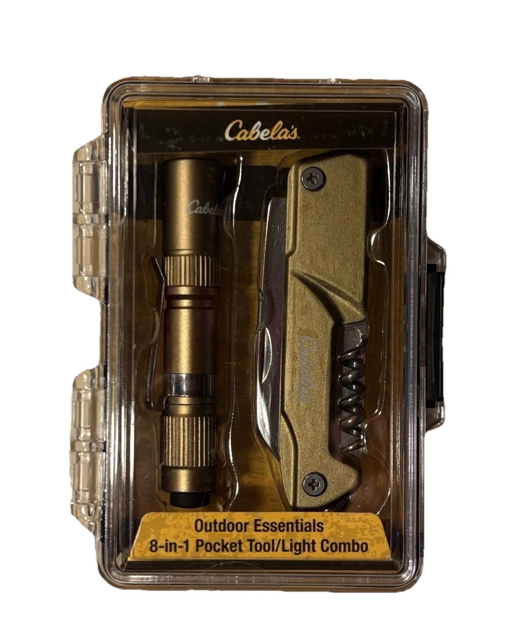 *BRAND NEW* Cabela’s Outdoor Essential gold 8in1 Pocket Tool/light Combo (#292)