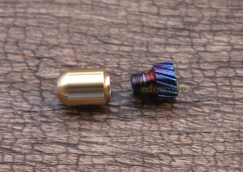 TITNAER Titanium + Brass Key Parachute Cord Knife Bead Pendant Lanyard DIY EDC