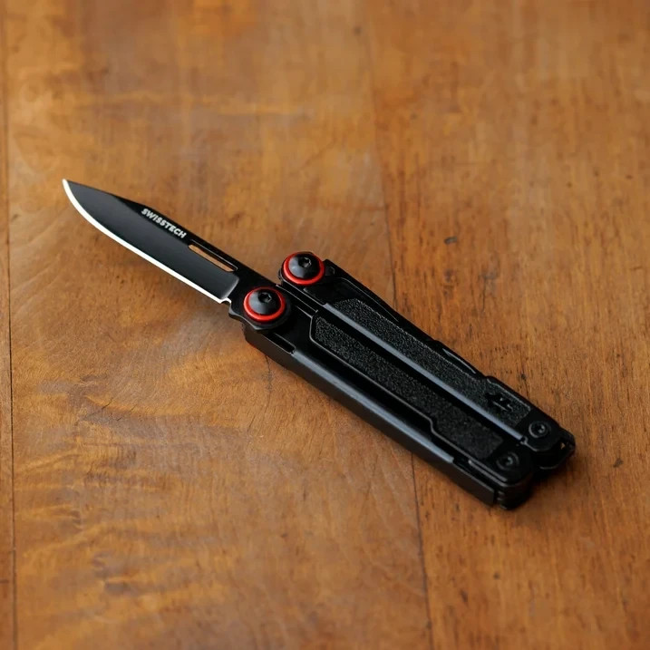 Swiss Tech Uberall 11-in-1 Folding Mini Multi-Tool Ultra Compact with Leather Sh