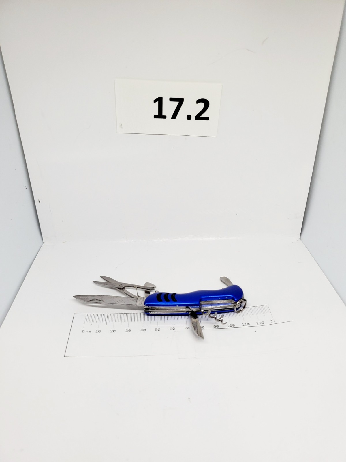 Stainless Steel Pocket Knife blue 6-in-1