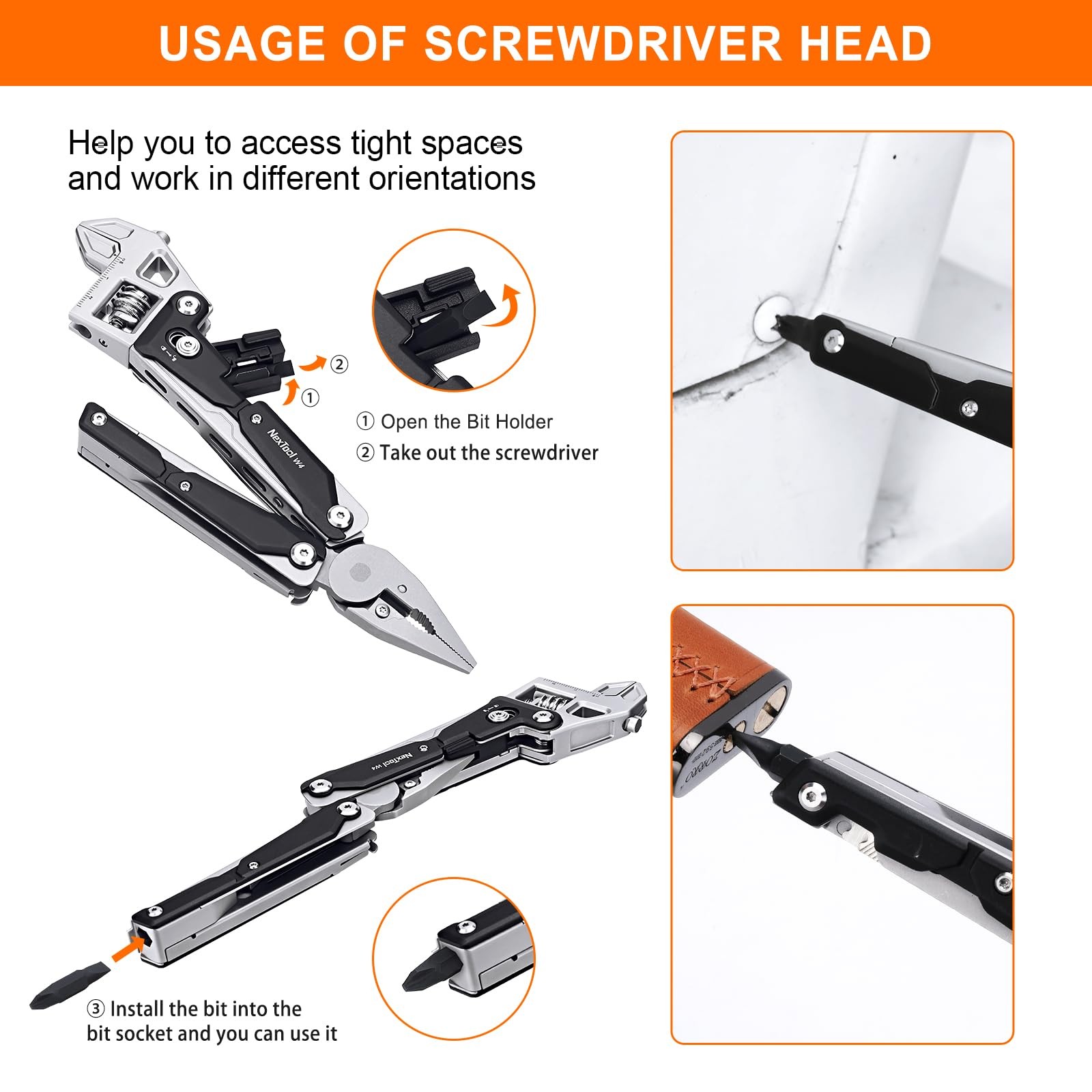 NexTool W4 Adjustable Ratchet Wrench Multitool, 11-IN-1 Foldable EDC Tool wit…